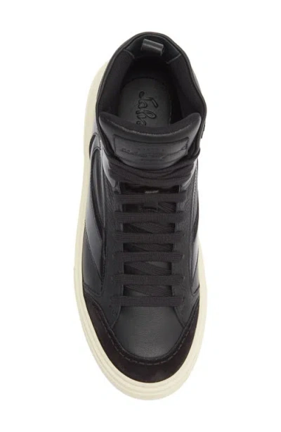Ferragamo Cassio Leather High-top Sneakers In Black