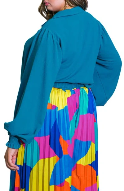 Flying Tomato Solid Collared Top In Blue