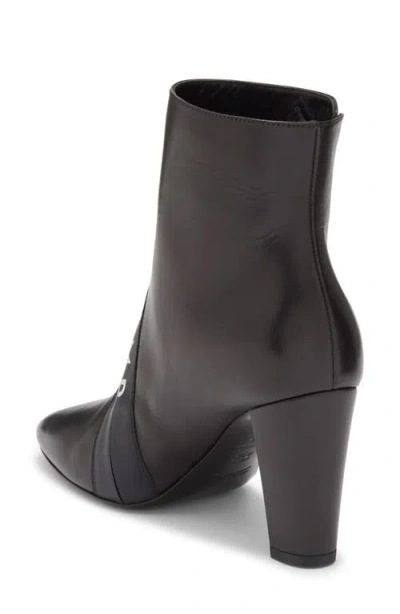 Longchamp Logo Ankle Boot In Black