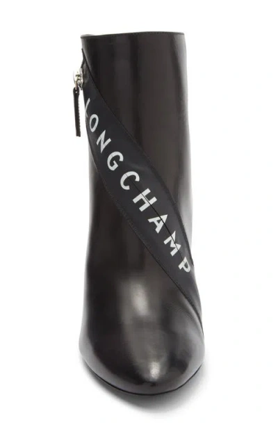 Longchamp Logo Ankle Boot In Black