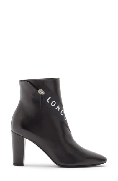 Longchamp Logo Ankle Boot In Black