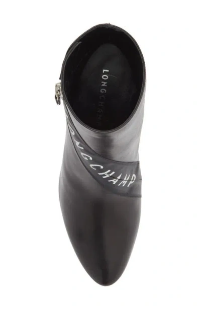 Longchamp Logo Ankle Boot In Black