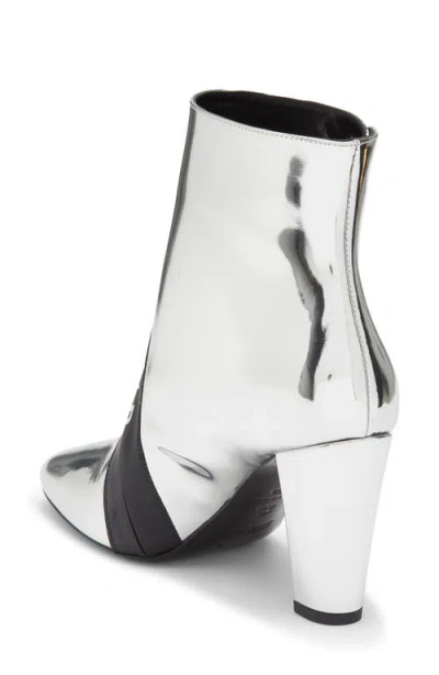 Longchamp Logo Ankle Boot In Silver