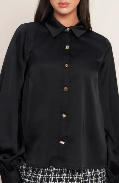 Flying Tomato Solid Button-up Shirt In Black