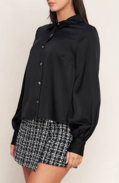 Flying Tomato Solid Button-up Shirt In Black