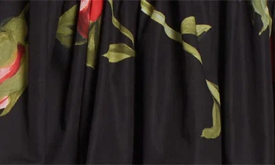 Dolce & Gabbana Black Mini Skirt With Floral Print Dolce E Gabbana