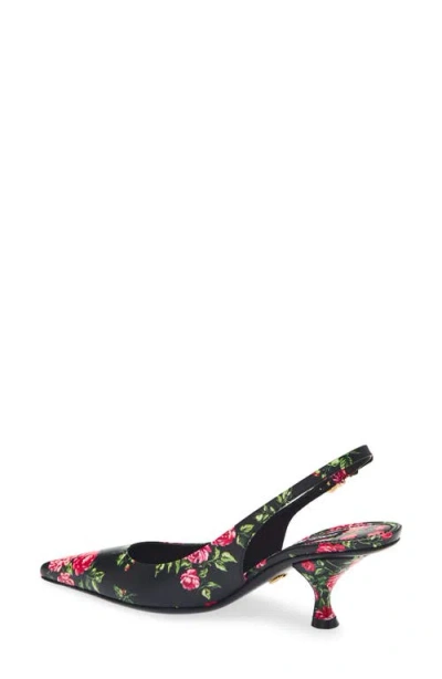 Dolce & Gabbana Women Lollo Slingback In Printed Leather In Multi