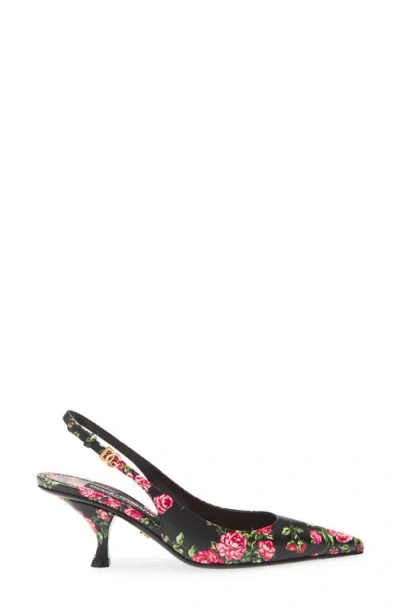 Dolce & Gabbana Women Lollo Slingback In Printed Leather In Multi