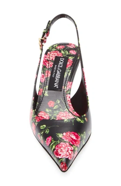 Dolce & Gabbana Women Lollo Slingback In Printed Leather In Multi