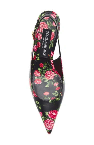 Dolce & Gabbana Women Lollo Slingback In Printed Leather In Multi