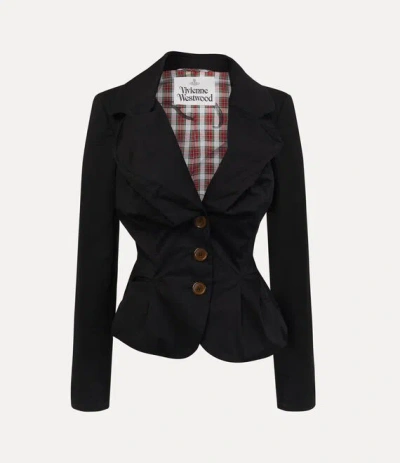 Vivienne Westwood Tailored Black Jacket With Notched Lapel And Flared Hem