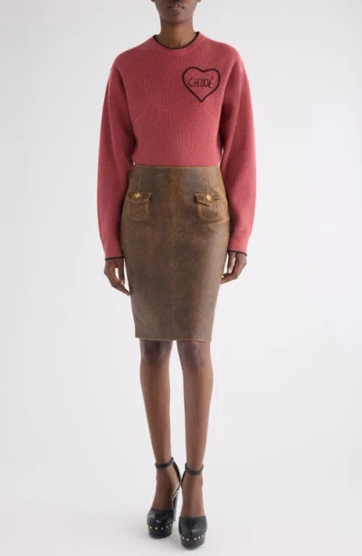 Chloé Short And Fitting Pullover With Wool Logo In Multi