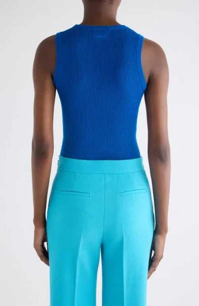 Chloé Crew-neck Tank Top In A Wool Knit In Blue