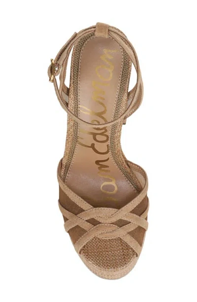 Sam Edelman Sandy Ankle Strap Platform Sandal In Brown