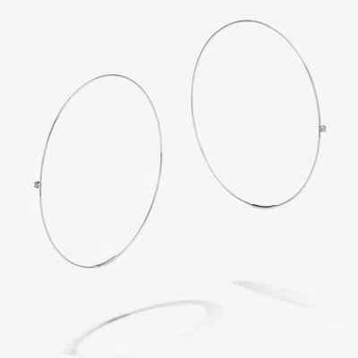 Lana Jewelry Large Magic Hoops With Diamonds In Silver
