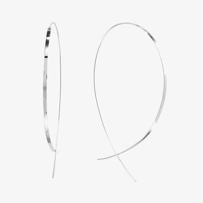 Lana Jewelry Large Flat Upside Down Hoops In Silver