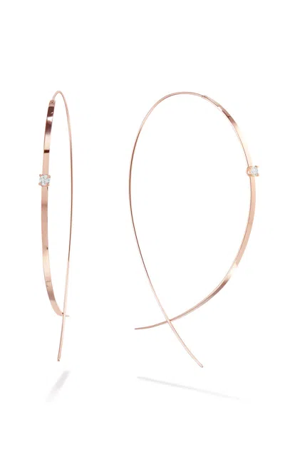 Lana Large Flat Upside Down Hoops With Diamonds In Gold