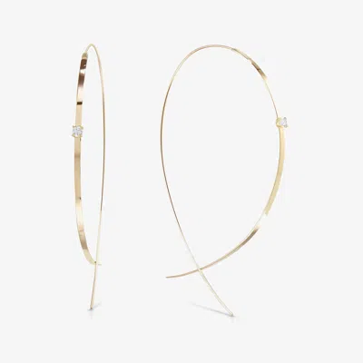 Lana Large Flat Upside Down Hoops With Diamonds In Gold