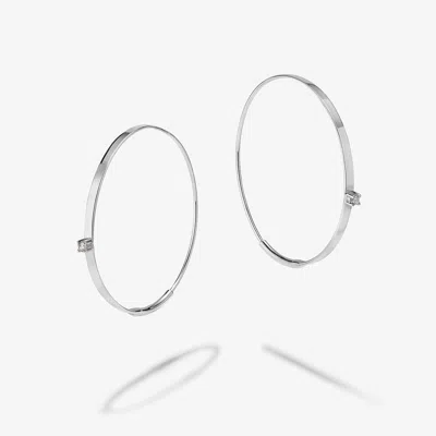 Lana Small Flat Magic Hoops With Diamonds In Silver