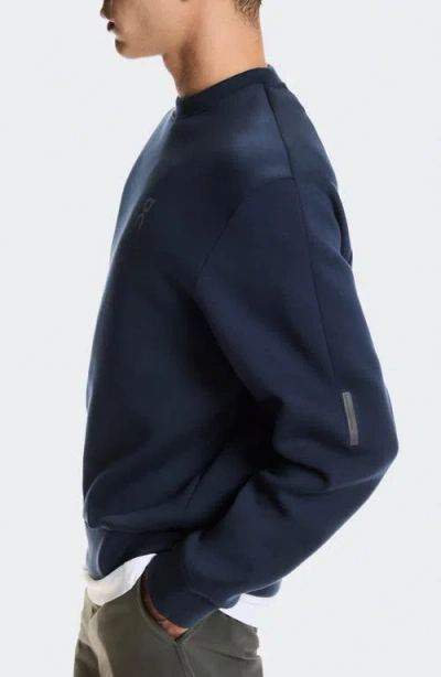 On Focus Tech Crewneck Sweatshirt In Blue