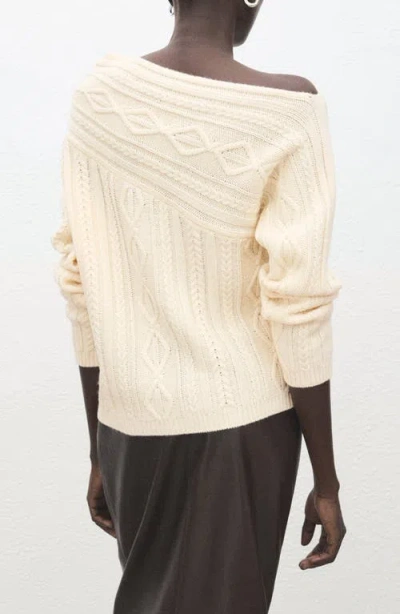 Mango Wolf One-shoulder Sweater In Neutral