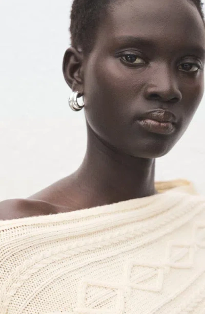 Mango Wolf One-shoulder Sweater In Neutral