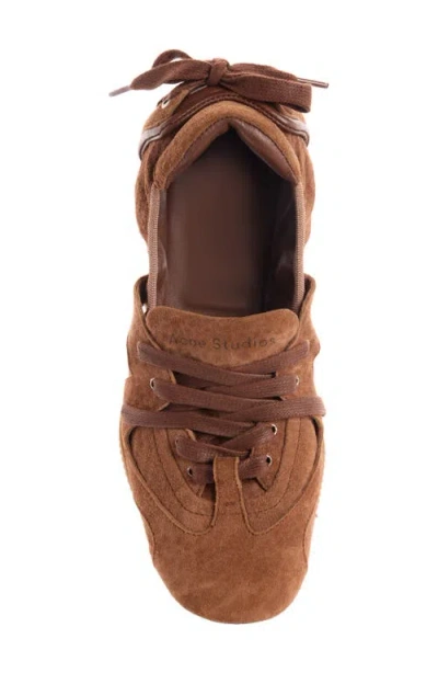 Acne Studios Brown Sneakers With Classic Silhouette And Smooth Finish