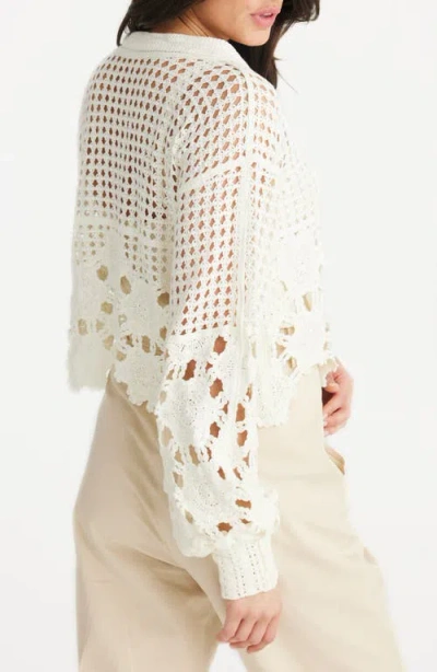 Talisman The Label Pixie Open Stitch Top In Neutral