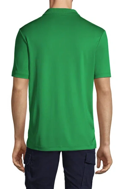 Lands' End Short Sleeve Solid Active Polo Shirt In Green