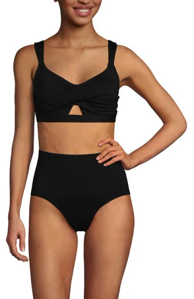 Lands' End Twist Front Bikini Top In Black