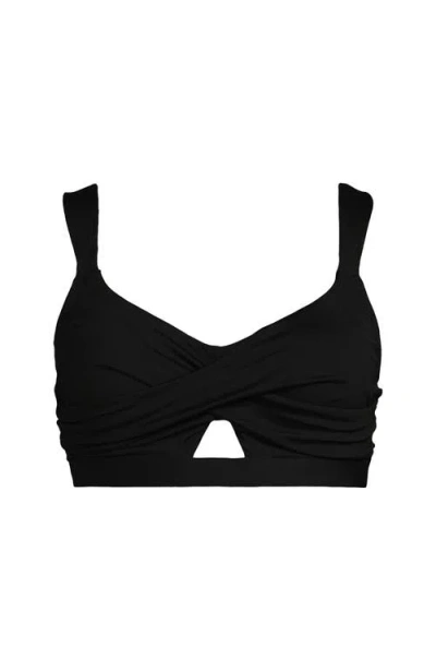 Lands' End Twist Front Bikini Top In Black