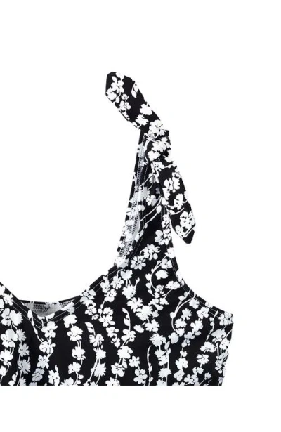 Lands' End Plus Size Dd-cup Tie Shoulder Flutter Tankini Top In Black