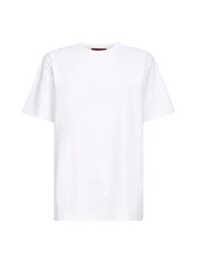 Gucci Women White Crewneck T-shirt With Tonal Horsebit Embroidery On The Front In Cotton Woman In White