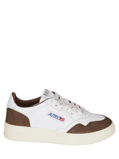Autry 'medalist' White Low Top Sneakers With Logo Patch On Tongue And Side In Leather Blend Woman