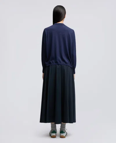 Aspesi Cardigan Avec Col En Melange Coton-soie-lin In Blue