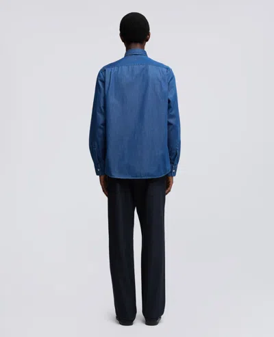 Aspesi Denim Blue Vic Button-up Cotton Casual Shirt In Blue