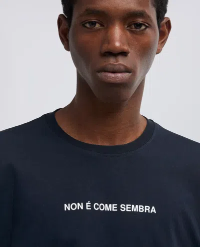 Aspesi Embroidered-text T-shirt In Blue