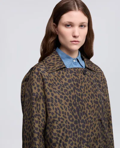 Aspesi Polyester Imprime Impermeable In Brown