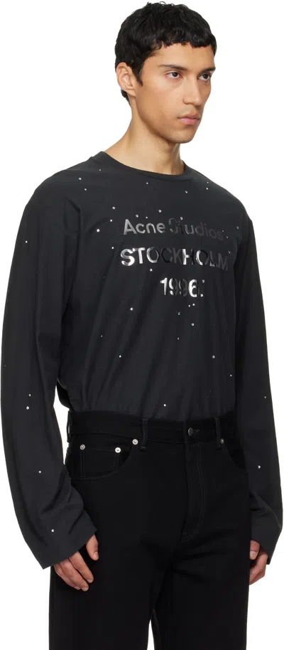 Acne Studios Black Logo T-shirt In Multi