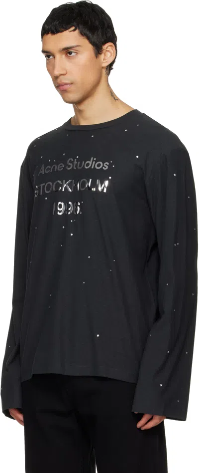 Acne Studios Black Logo T-shirt In Multi