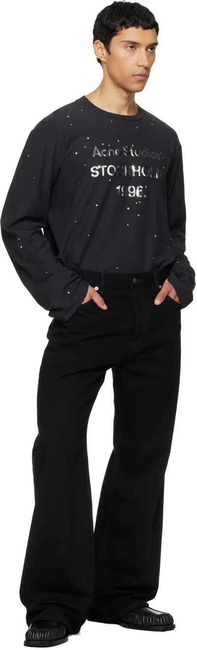 Acne Studios Black Logo T-shirt In Multi