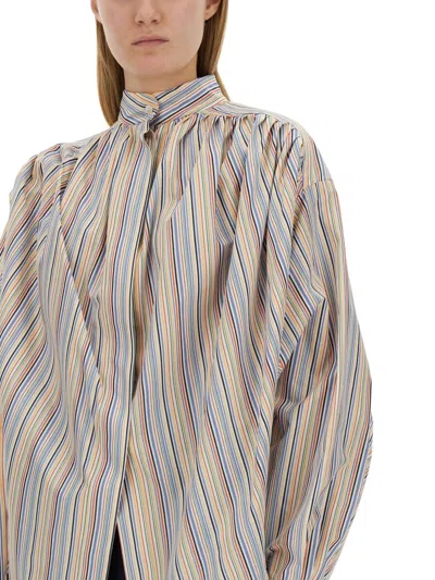 Etro Women Blouse With Stripe Pattern In Gray