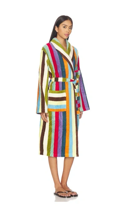 Dusen Dusen Stripe Bathrobe In Multi