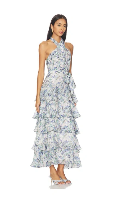 Astr Adamaris Dress Blue Floral In Multi