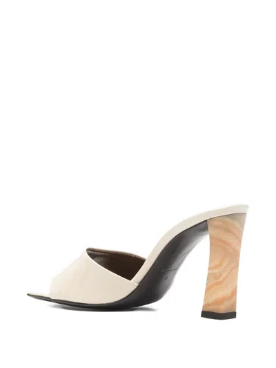 Giuseppe Zanotti Sandals Square Toe Open Block Heel In White