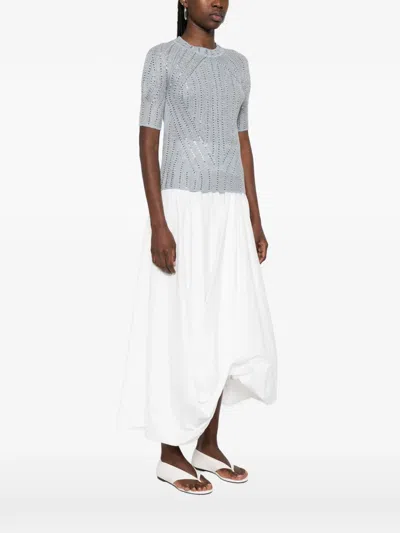 Ermanno Scervino Short Sleeve Sweater In Blue