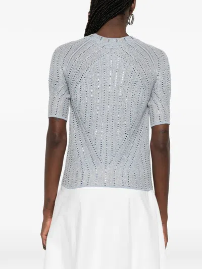 Ermanno Scervino Short Sleeve Sweater In Blue