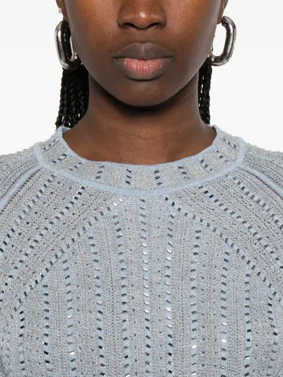 Ermanno Scervino Short Sleeve Sweater In Blue