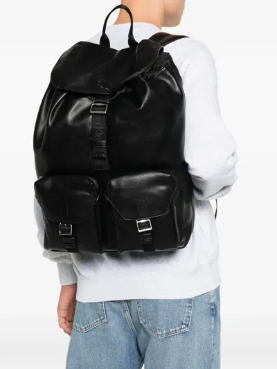 Calvin Klein Flap-pocket Backpack In Black
