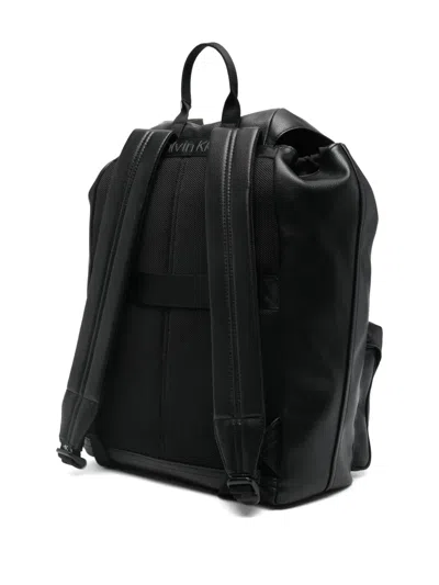 Calvin Klein Flap-pocket Backpack In Black
